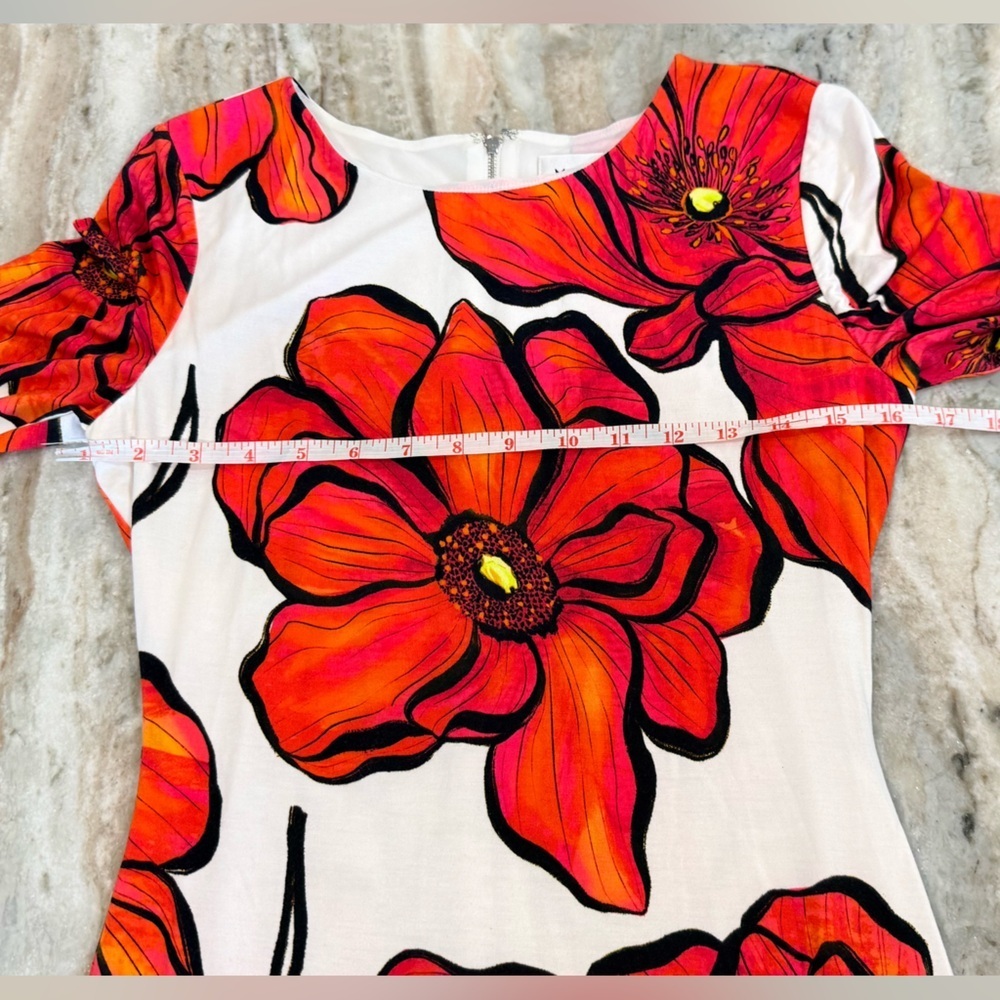 Women’s MILLY Windflower Jersey floral midi dress- Size 4 - Picture 5 of 8